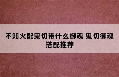 不知火配鬼切带什么御魂 鬼切御魂搭配推荐